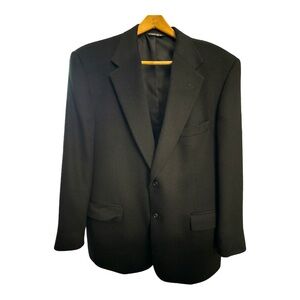 Evan Picone Black Camel Hair Blazer Mens 41R Classic Tailored Old Money